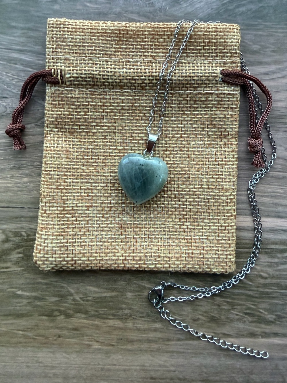 Genuine Labradorite Heart Pendant Labradorite Necklace Minimalist Necklace